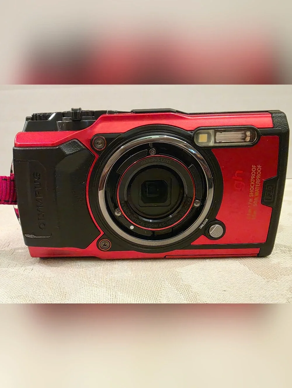 Olympus Tough TG-6 Red Compact Waterproof Digital Camera 12 MP/ 4K Video
